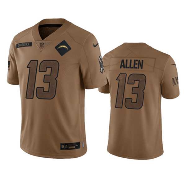 Men's Los Angeles Chargers #13 Keenan Allen 2023 Brown Salute To Service Limited Football Stitched Jersey Dyin